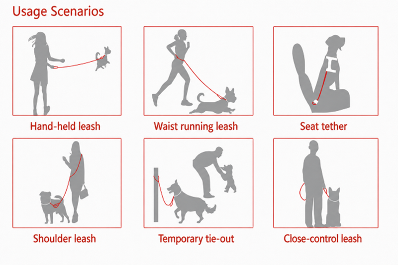 2-in-1 Convertible Dog Leash & Seat Belt Tether  (D112)