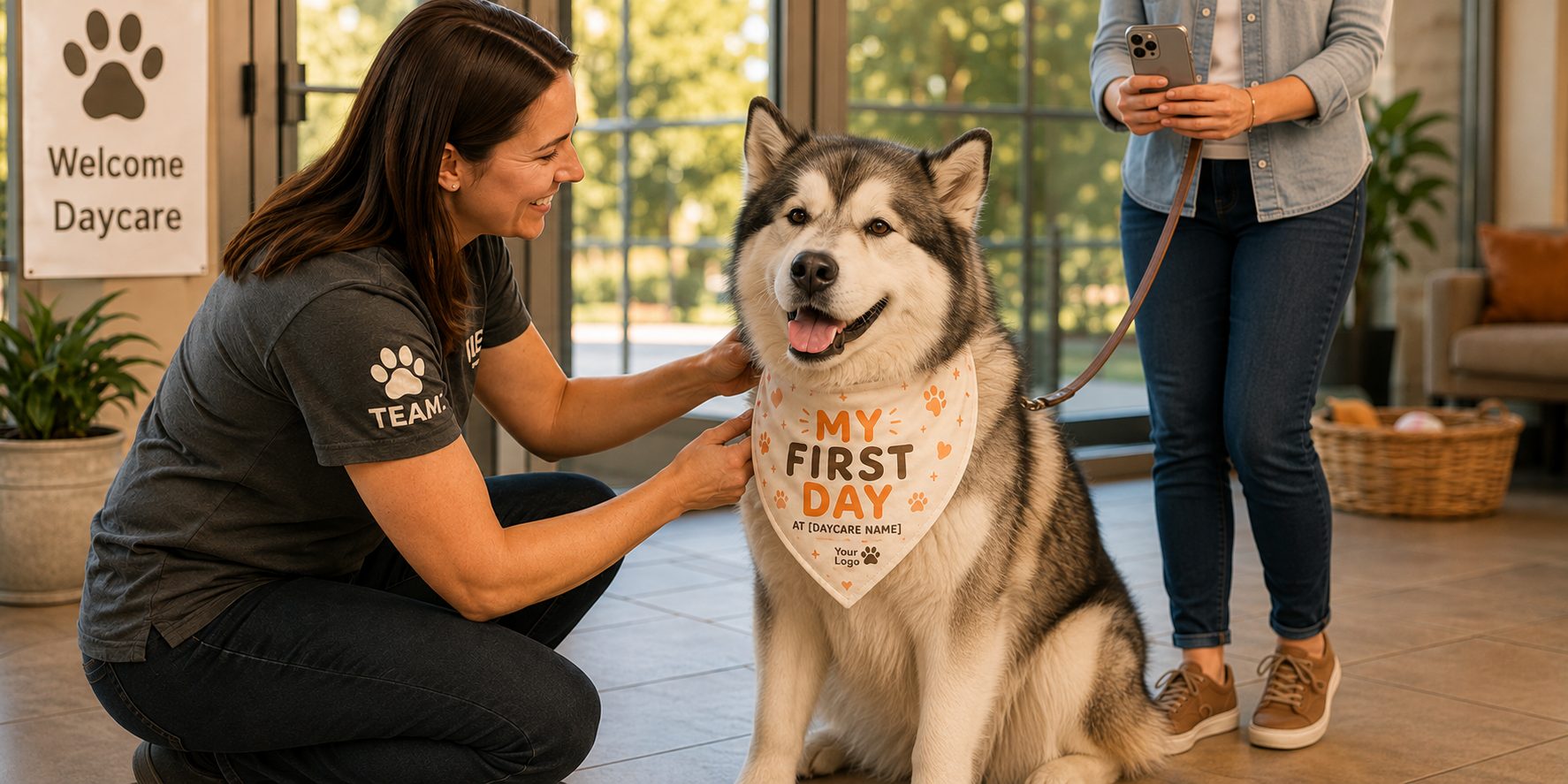 First day and welcome daycare bandana idea